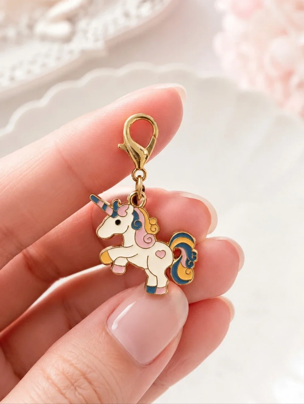 Sweet Pastel Unicorn Pocket Hug Charm 🦄🌈
